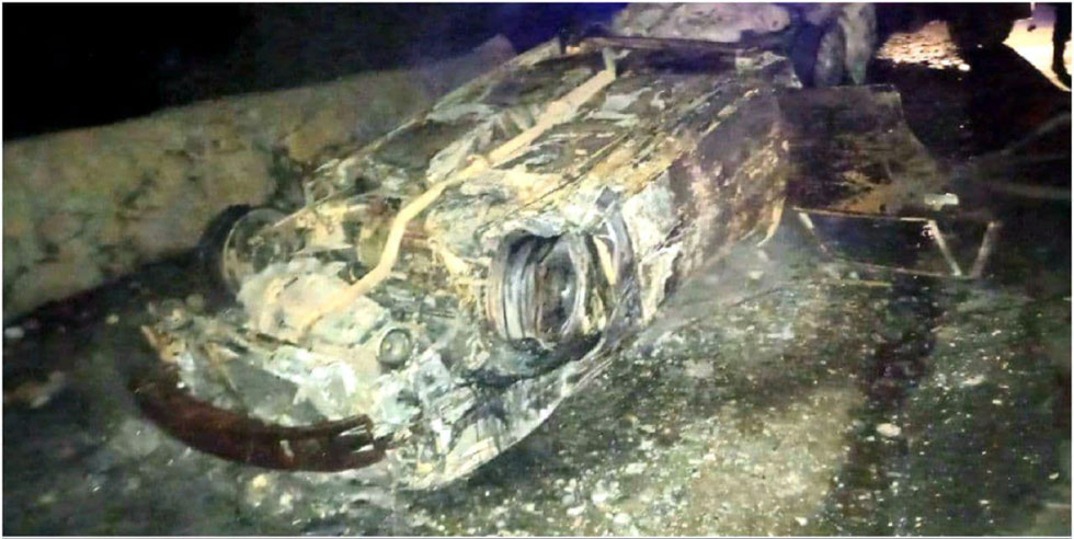 В Китабе сгорел автомобиль вместе с водителем